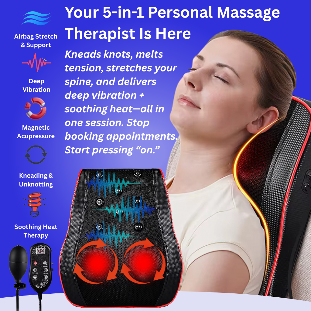 The ReCharge PAD – 5-in-1 Deep Tissue Massage Pillow with Heat